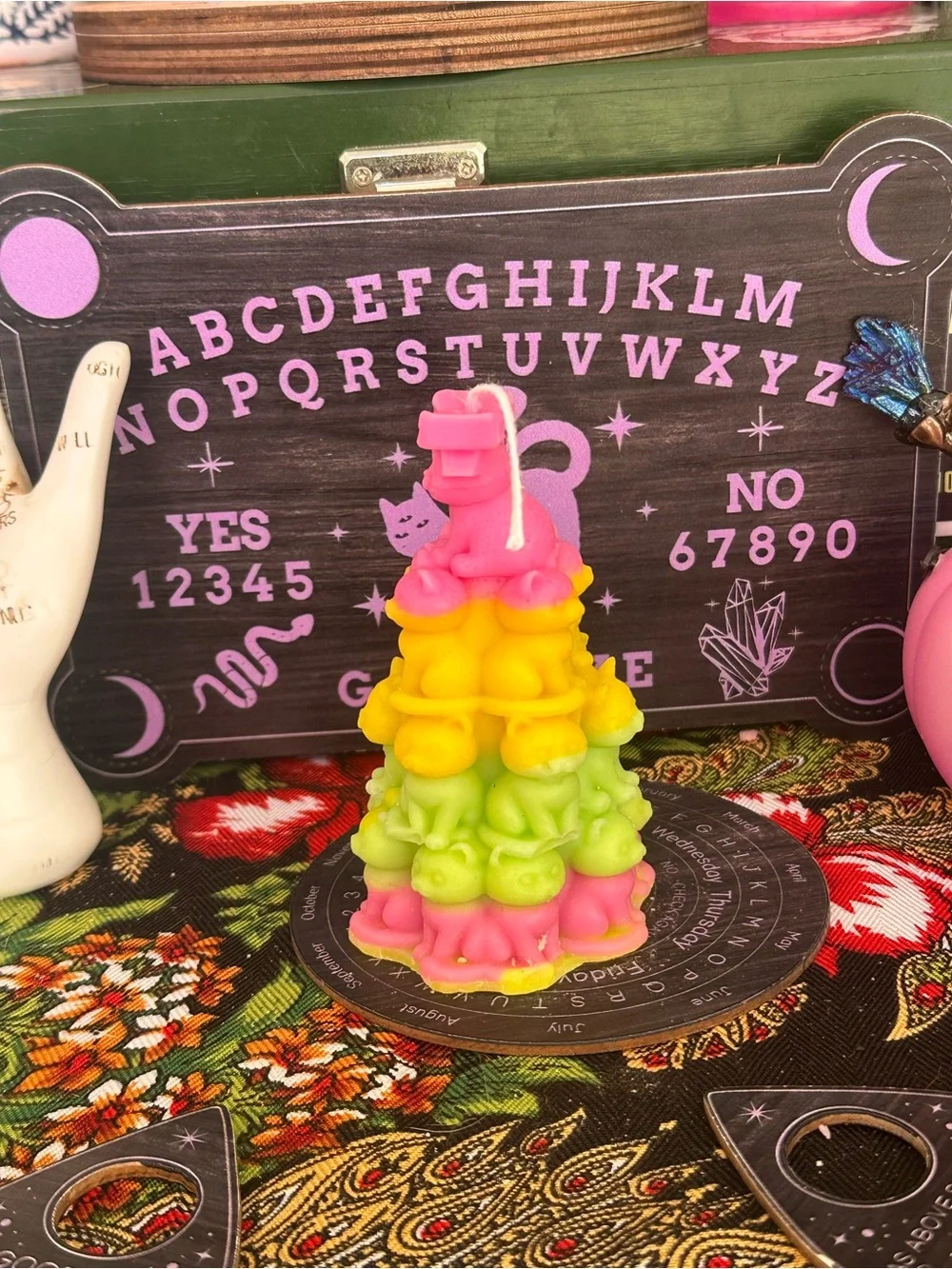 Kawaii Rainbow Cat Tree Candle